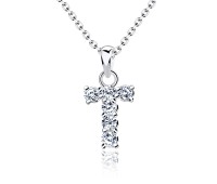 Necklace Silver T Shape SSLPE-T